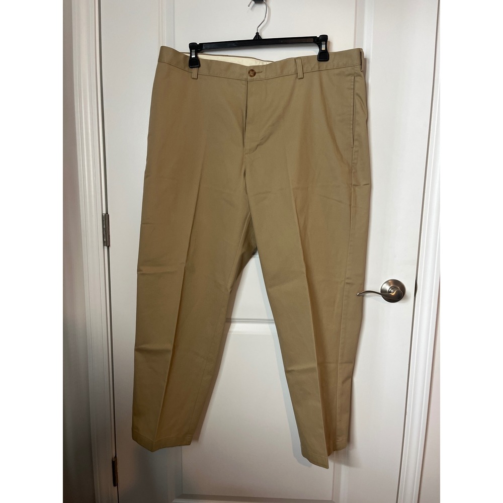 LL Bean Classic Fit Chino Pants Mens 40x32 Khaki Tan Cotton Twill 212330